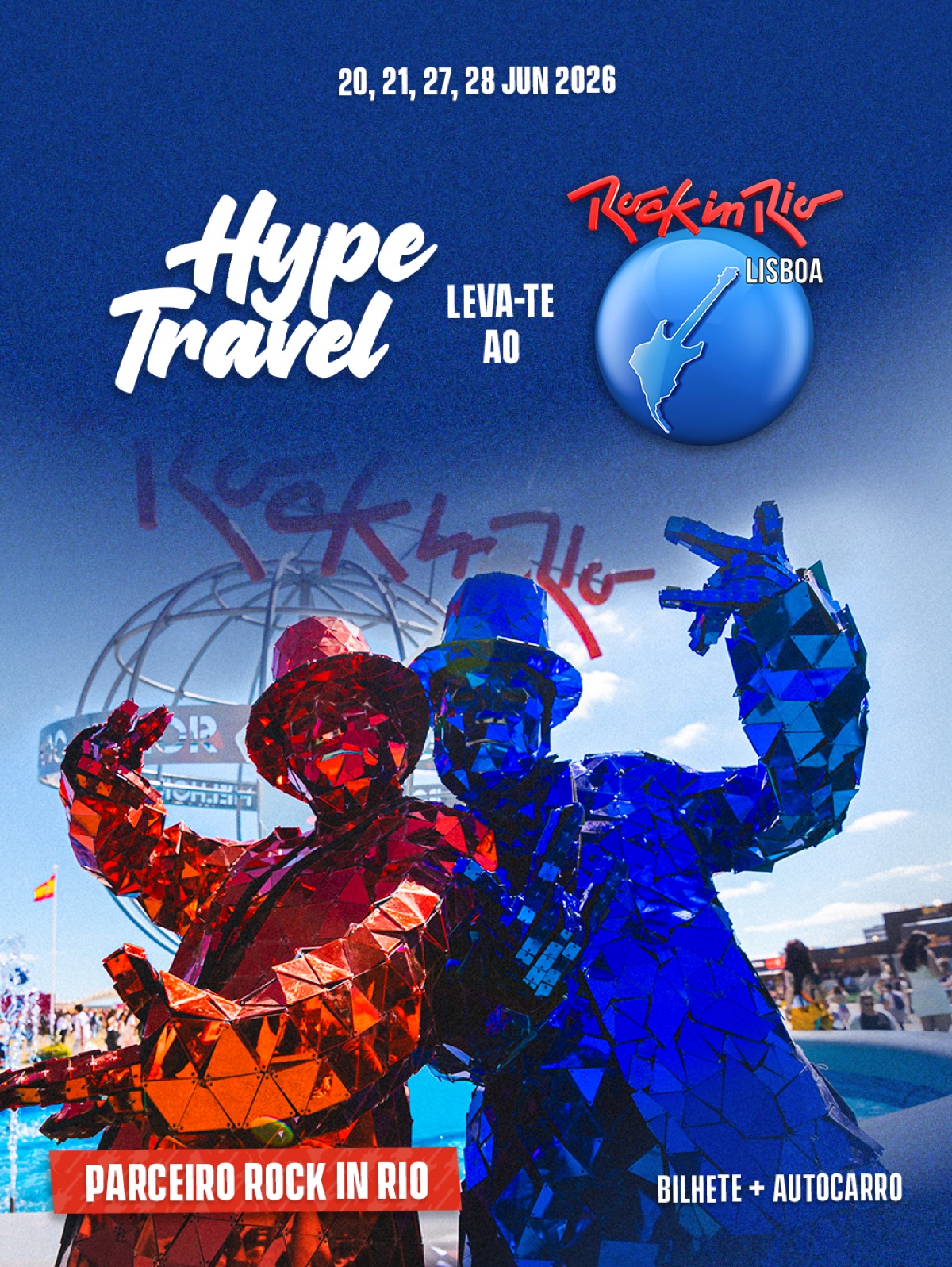 Hype Travel leva-te ao Rock in Rio Lisboa — Parceiro Rock in Rio, Bilhete + Autocarro